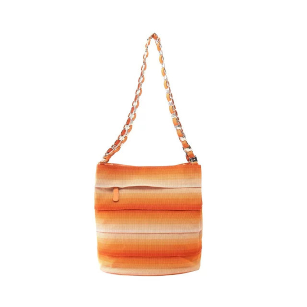 Salvatore Ferragamo shoulder bag canvas leather orange toned